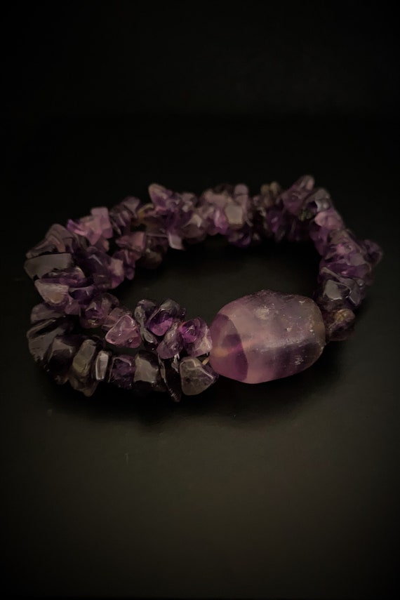 Beaded Purple Amethyst Bracelet