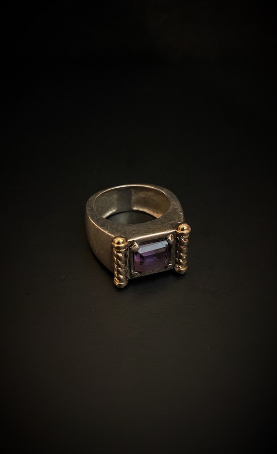 Beautiful Sterling Silver 14K Purple Amethyst Gold