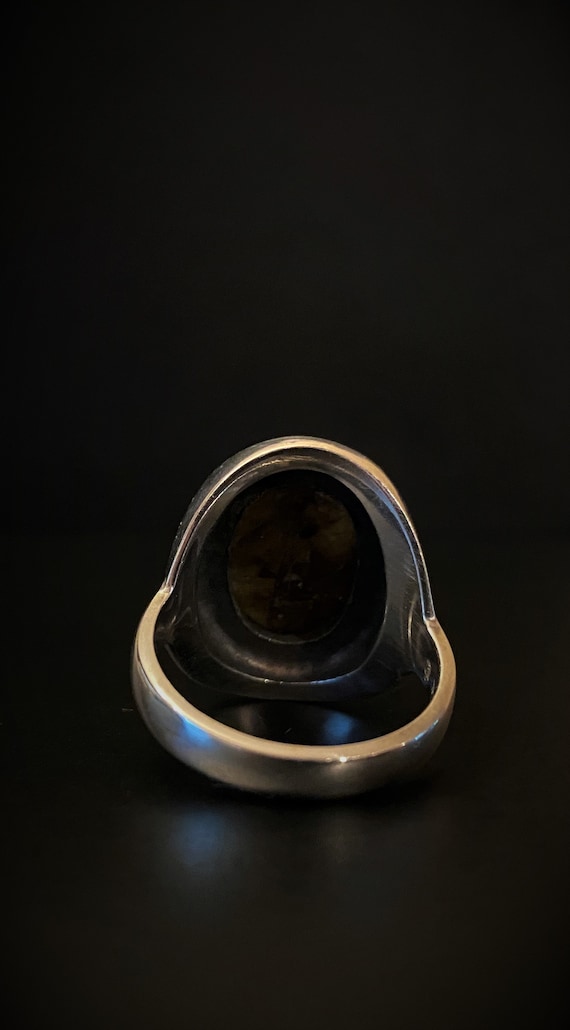 Huge Sterling Silver & Great Labradorite Ring - image 4