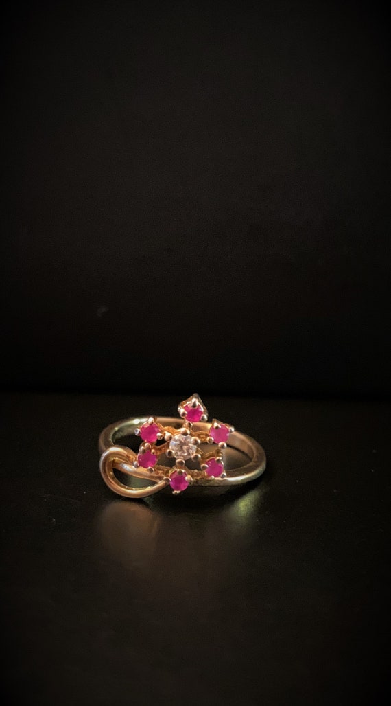 Gorgeous Natural Ruby and 18K Gold Plated Zircon F