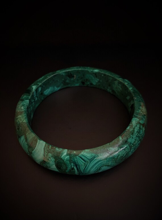 Beautifully Silky Smooth Vintage Malachite Bangle 