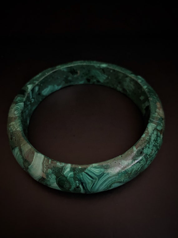 Beautifully Silky Smooth Vintage Malachite Bangle… - image 2