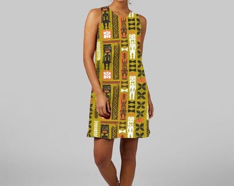 Tank Dress - Modern Jersey Knit in Chartreuse Tiki
