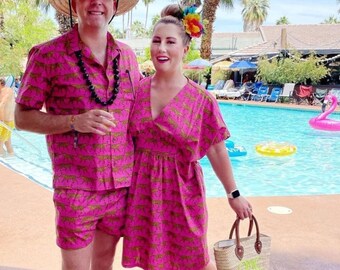 Pink Jaguar Mini Caftan