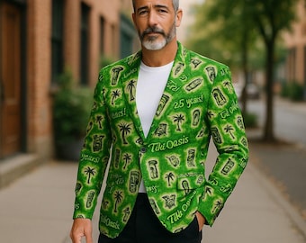 Tiki Oasis 25th Anniversary Island Blazer Jacket in Green - Made to Order