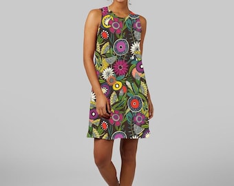 Tank Dress - Modern Jersey Knit in Joie Floral Espresso