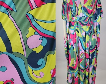 Palm Springs Swirl Caftan in Luxe Jersey