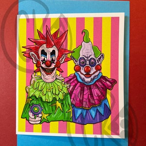 Klowns tueurs de la carte de voeux de l'espace Impression artistique