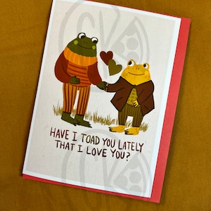 Carte de voeux Saint-Valentin grenouille et crapaud Impression artistique