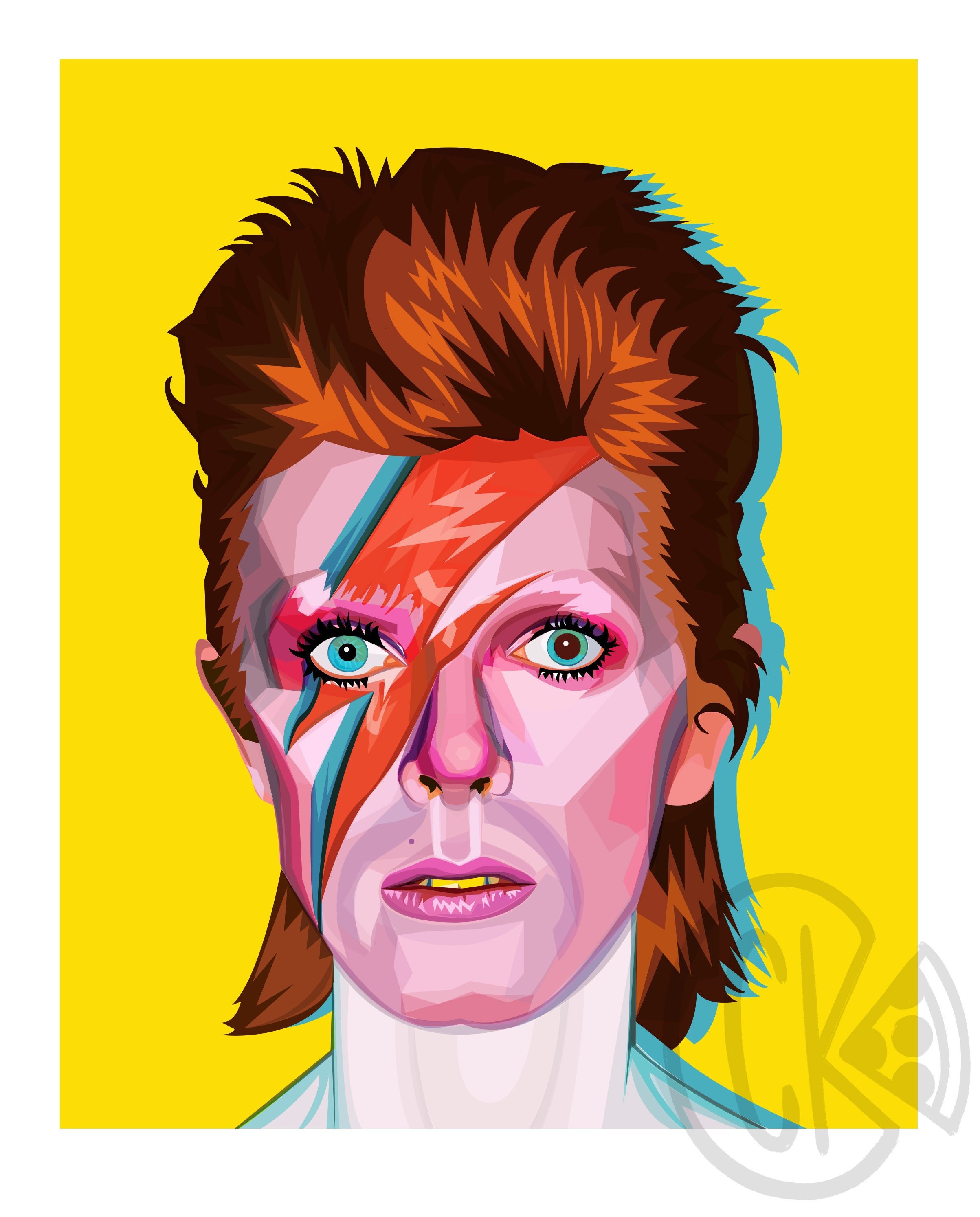 David Bowie Illustrator Portrait Art Print - Etsy