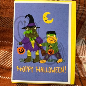 Frog and Toad Halloween Greeting Card Art Print