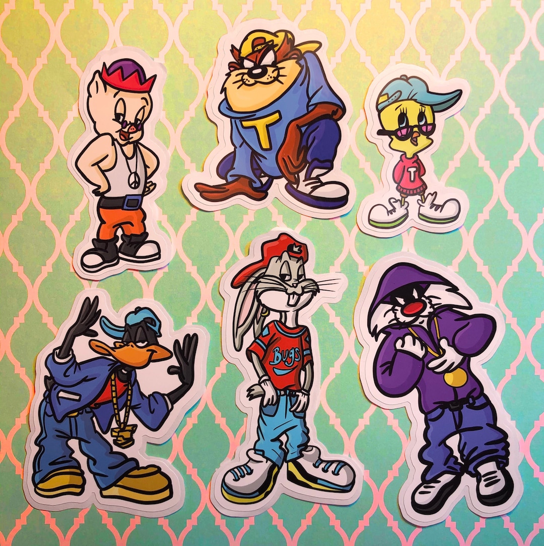Thugz Bunny Friends 90's Hip Hop Looney Tunes Stickers