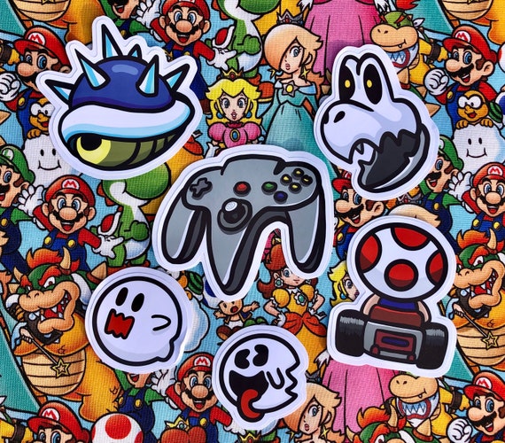 Racing Kart 64 Sticker Pack Nintendo Mario Kart Etsy