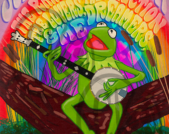 Kermit and The Muppet Show Trio Greeting Card Art Print