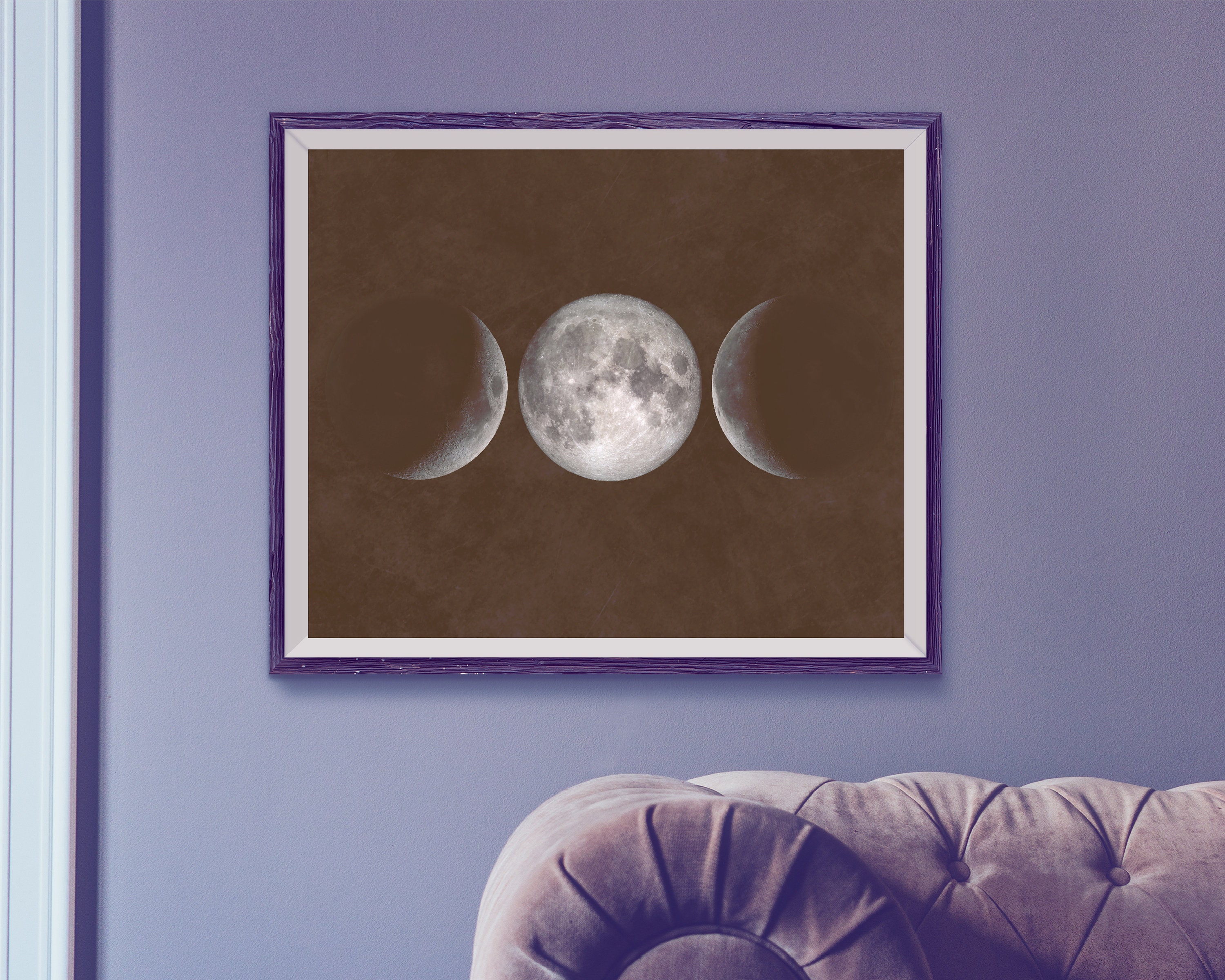 Triple Moon Goddess Printable Wall Art Full Moon Boho Decor | Etsy