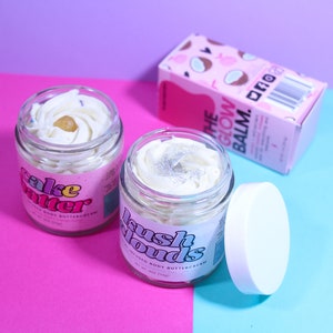 Cake Batter | Topaz Crystal Infused Shea Mango Cocoa Body Butter | Vegan | Cruelty Free | Natural & Plant Based 4oz Glass