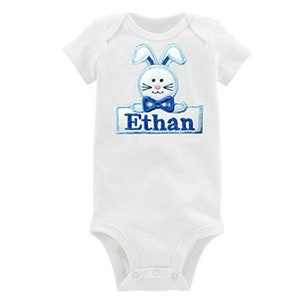 Easter Bunny Bodysuit for Baby Boys -Personalized with Baby Name