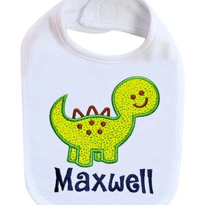 Baby Boy Dinosaur Bib PERSONALIZED with Baby Name
