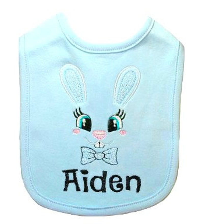 My First Easter Bunny Bib for Baby BOYS Personalized with your Etsy