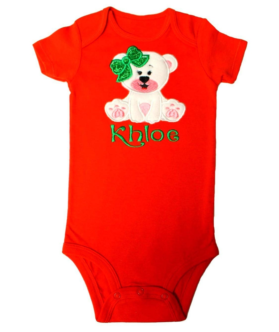 Christmas Bodysuit for Baby Girl With Cute Teddy Bear Etsy