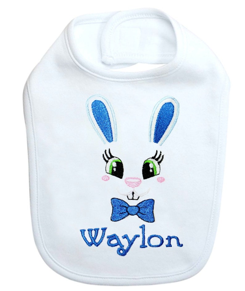 My First Easter Bunny Bib for Baby BOYS Personalized with your Etsy