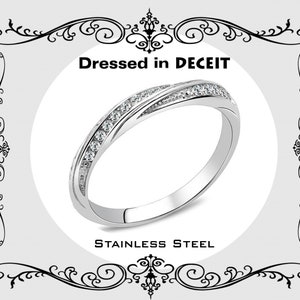 Dainty-Delicate Stacking Set Micro Pave Cz Stainless Steel Engagement Ring  Bridal-Promise-Wedding Size 5-10 Fast and Free Shipping