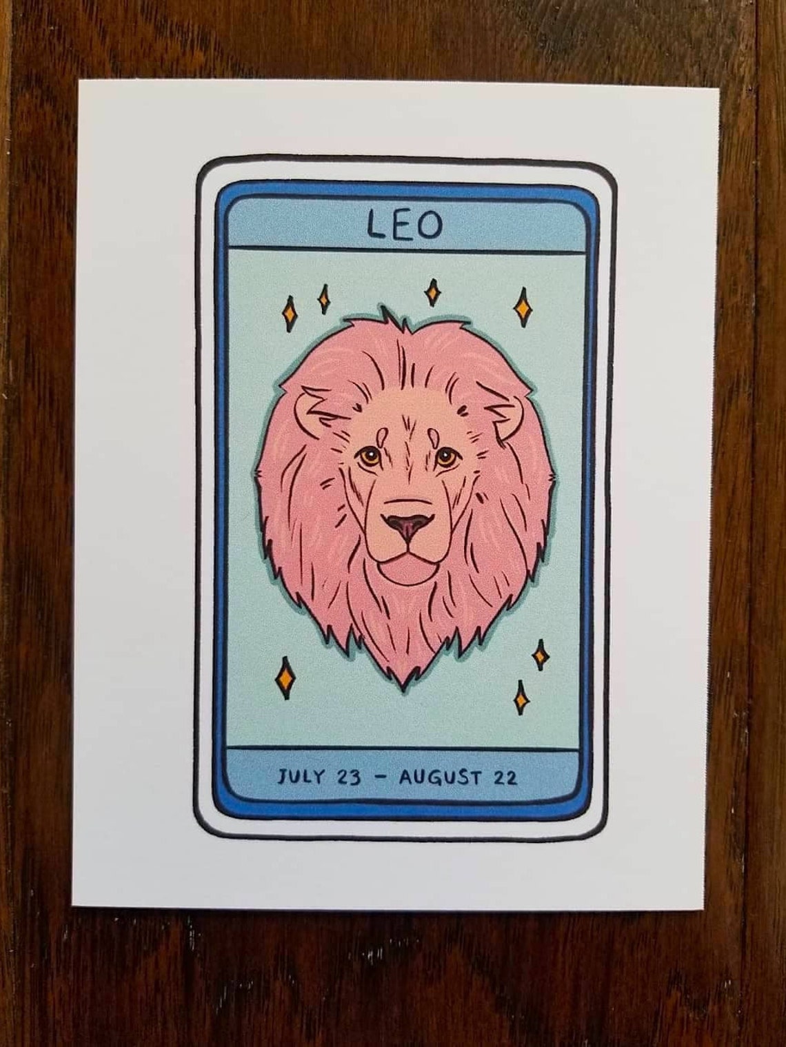 Leo Zodiac Postcard Astrology Horoscope Tarot cards Etsy