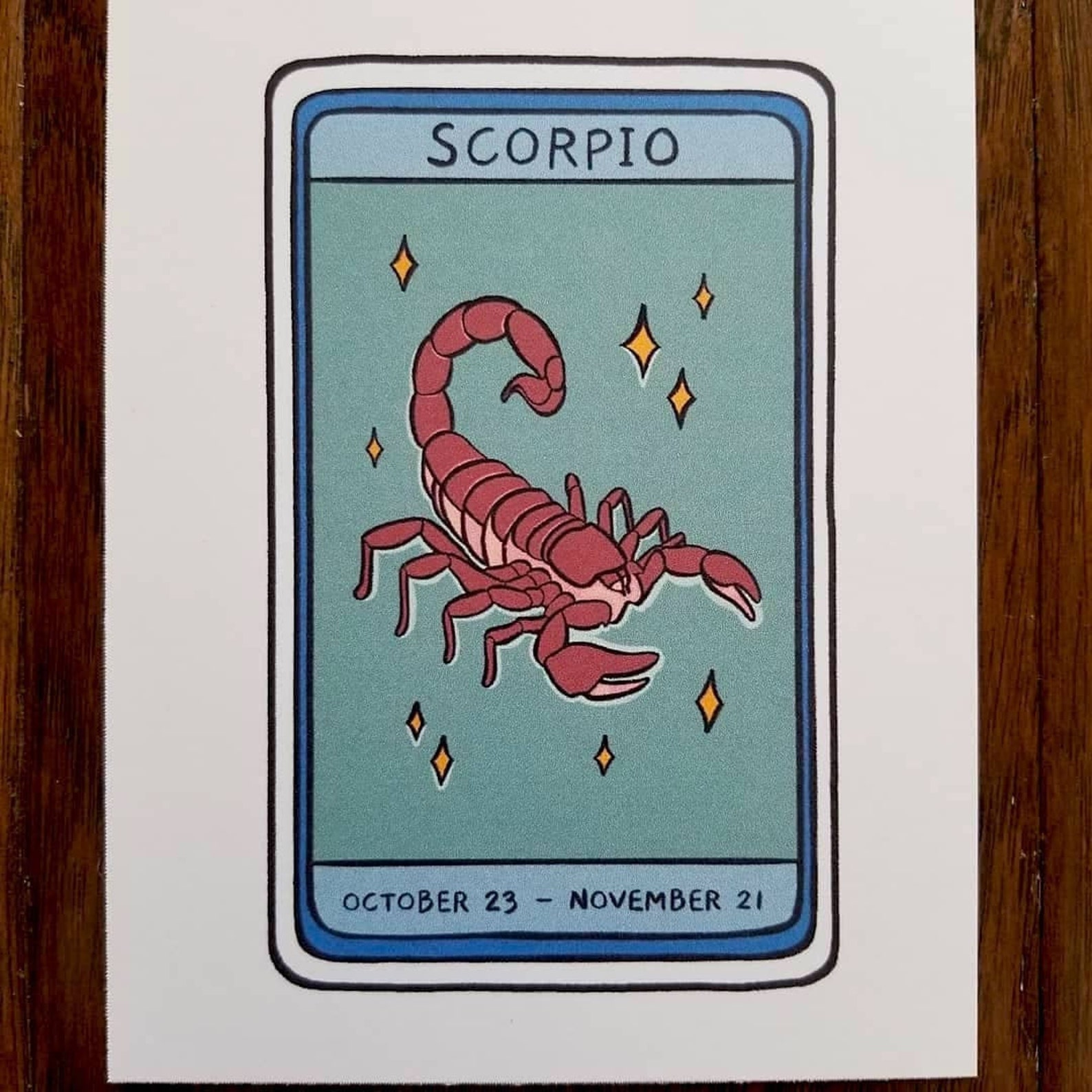 Scorpio Zodiac Postcard Astrology Horoscope Tarot cards Etsy