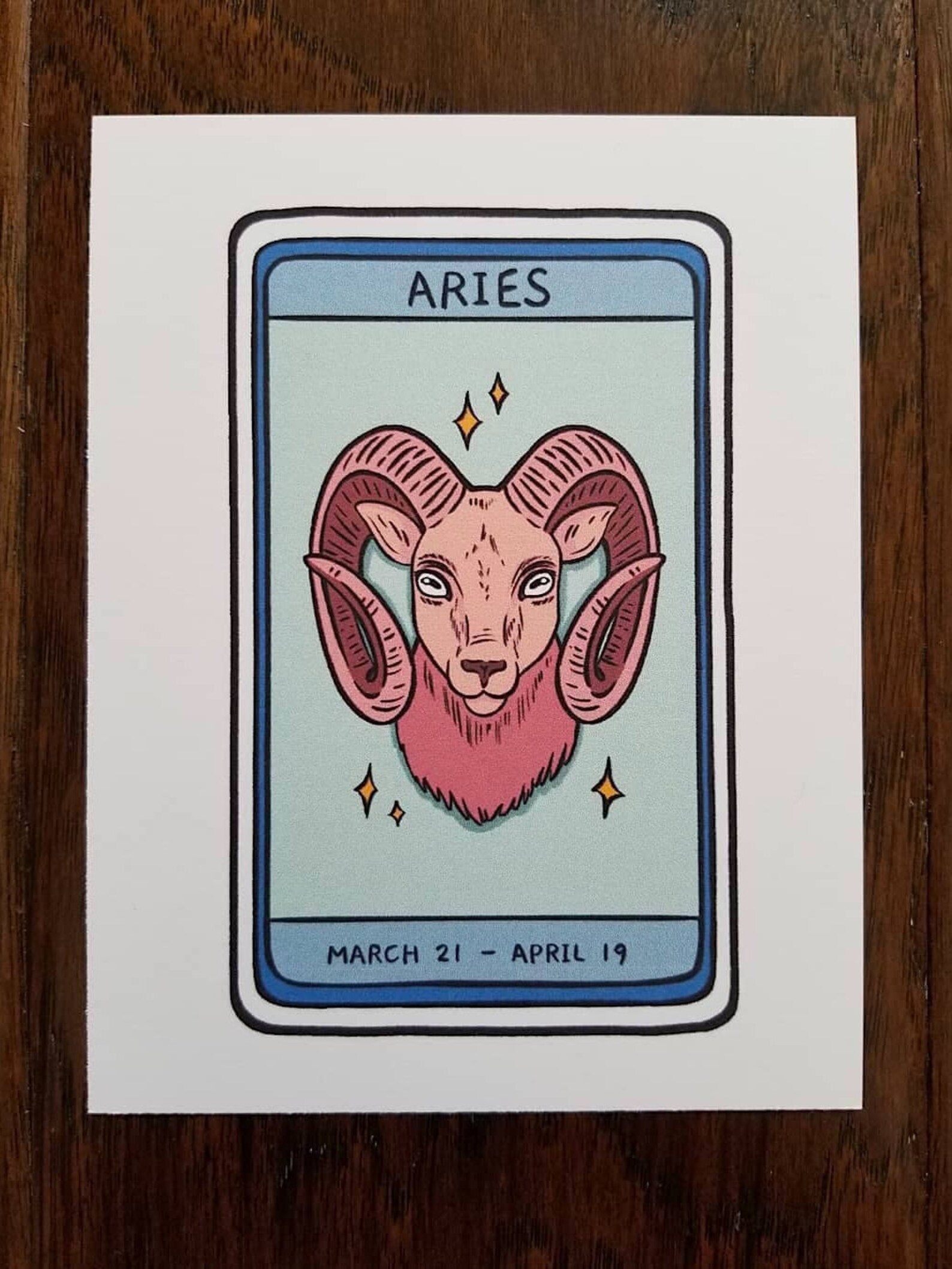 Aries Zodiac Postcard Astrology Horoscope Tarot cards Etsy