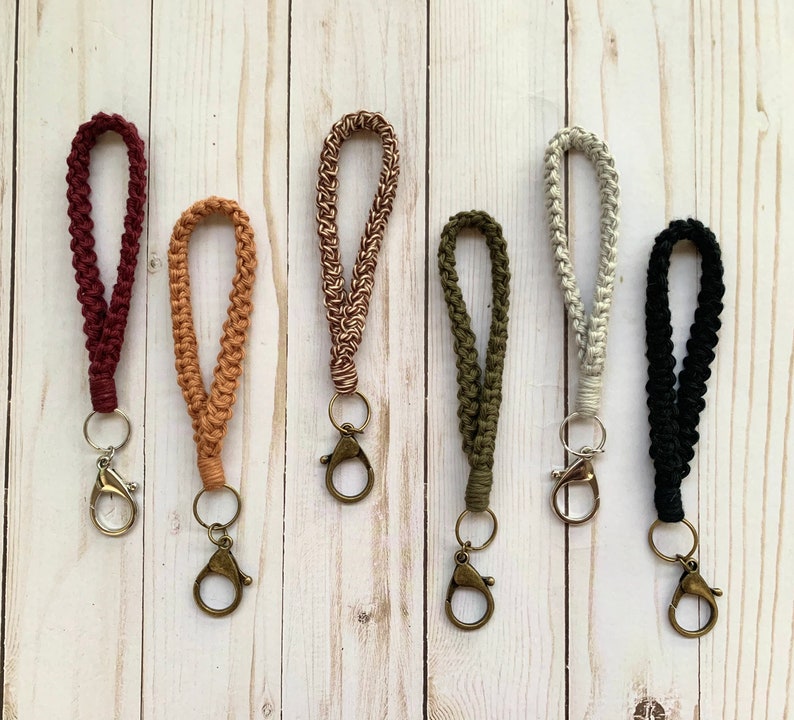 Wristlet Keychain Macramé Keychain Crocheted Keychain Etsy