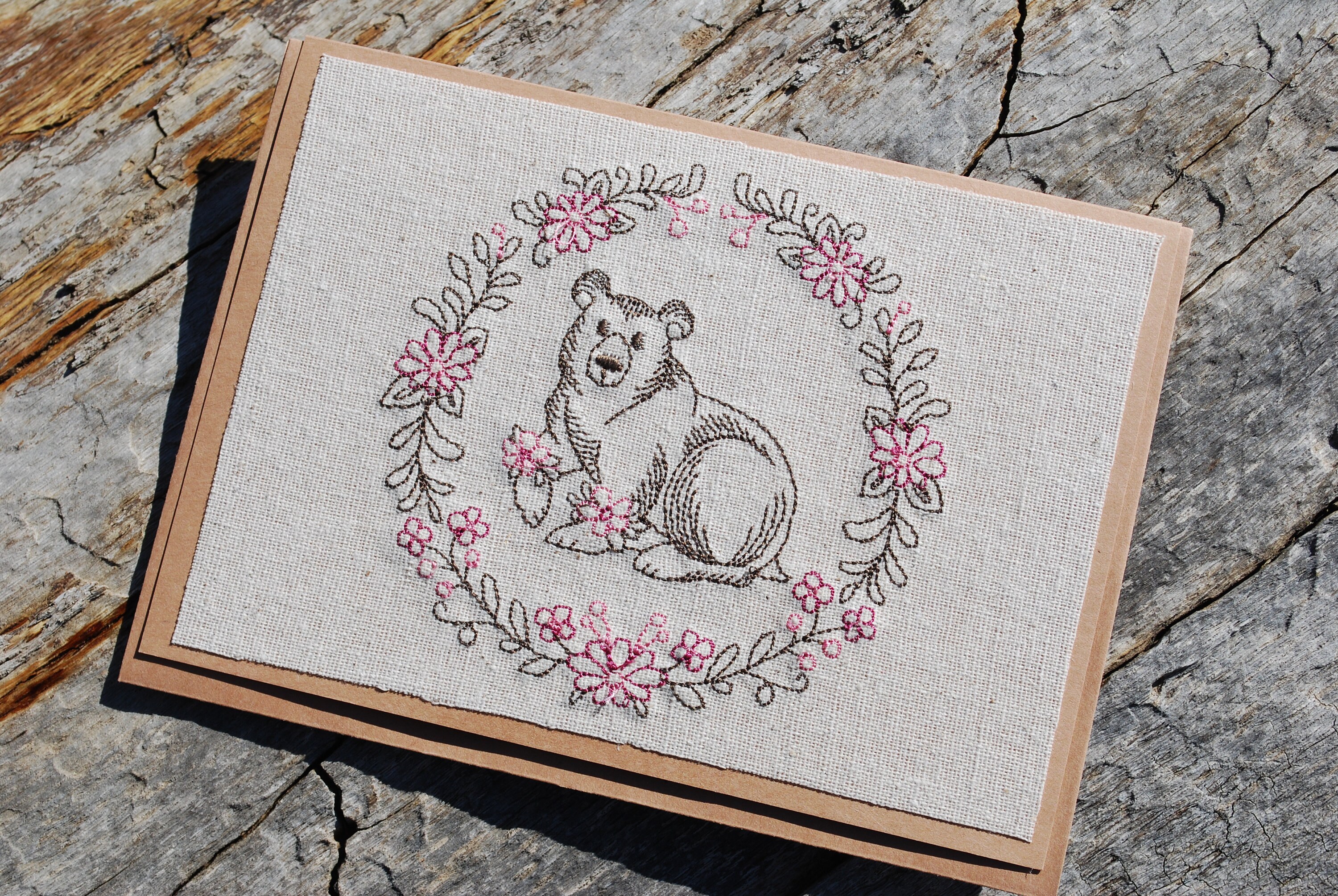 Embroidered card Greeting Card Stationary Blank Cards Note Etsy