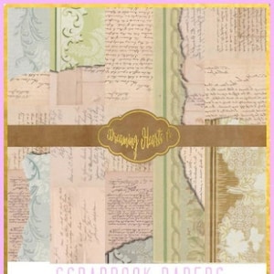 Shabby Chic Layered Wallpapers and Texture Pages for Your Junk Journal, Scrapbook, Photo Album, or Any Papercraft - Vintage, Aged Printables