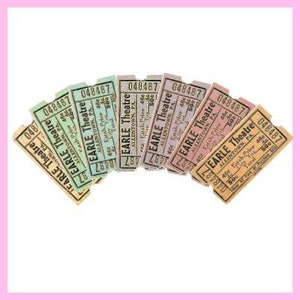 Vintage Pastel Theater Tickets / Authentic Ephemera Lot / Printable Tickets to Embellish Your Junk Journal, Scrapbook, or Any Papercraft