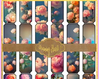 Printable Peony Tickets -Gorgeous Peonies to  Add Charm and Whimsy to Your Next Junk Journal, Scrapbook, Glue book, Papercraft