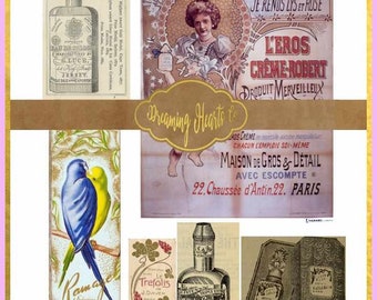 French Ephemera Collage Sheets - Printable Ephemera - Advertisements, Posters, Magazines for Your Junk Journal, Gluebook, or Scrapbook