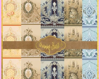 Vintage Cartouche Wallpaper Printable Paper For Your Junk Journal, Scrapbook, Handmade Greeting Card, or any Papercraft Digital Printable