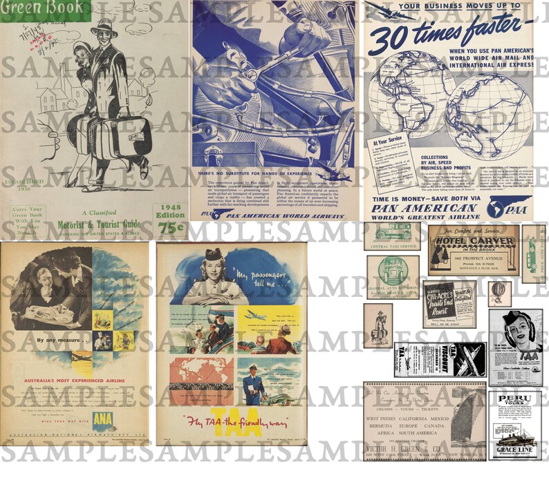 Vintage Travel - Printable Ephemera Pack - Travel Magazine Covers and ...