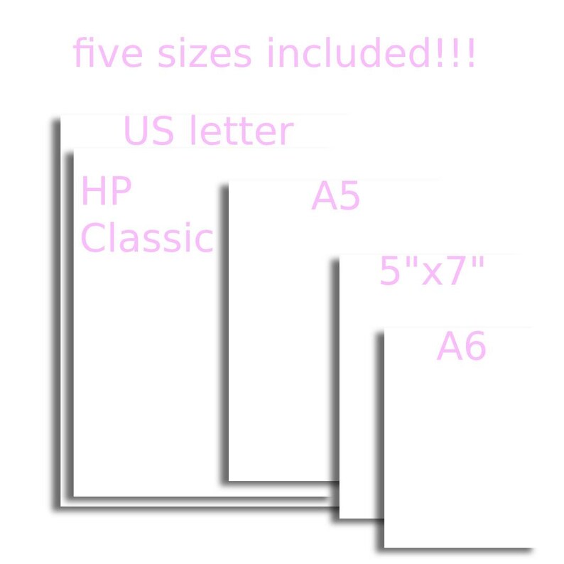 Printable Bullet Journal Refills in Five Sizes US Letter, Happy