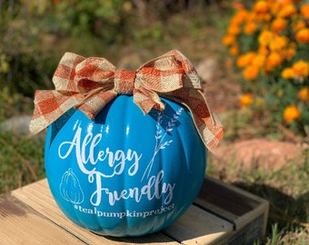 Allergy Friendly Trick OR Treat House, Blue Pumpkin, Teal Pumpkin Project, Halloween Decoration, Blue Pumpkin