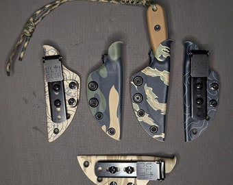 ESEE Izula 1 or 2 Knife Sheath With UltiClip ESEE Izula 1 or 2 Knife Scabbard with UltiClip - Various Colors and Patterns - 0.80 Kydex