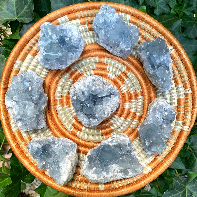 You Choose Home Decor Celestite Crystal Geode Sacred Space Celestine Crystal Geode Healing Crystals Mineral Specimen