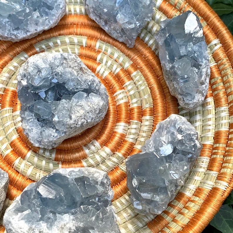 You Choose Home Decor Celestite Crystal Geode Sacred Space Celestine Crystal Geode Healing Crystals Mineral Specimen