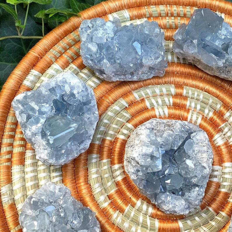 You Choose Home Decor Celestite Crystal Geode Sacred Space Celestine Crystal Geode Healing Crystals Mineral Specimen