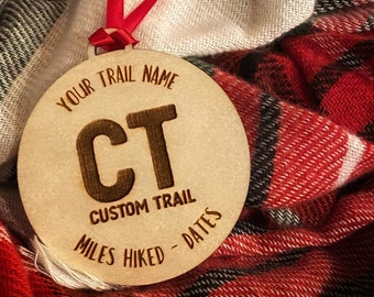 Custom Trail Wooden Ornament - Personalized