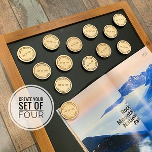 National Park Wooden Magnet Set of 4 - Rustic Home Decor
