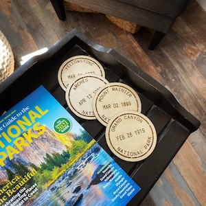 Individual National Park Service Wooden Coaster - Your Pick Your Park - Rustic Home Decor