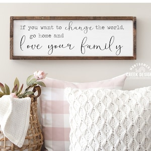 Si quieres cambiar el mundo, vete a casa y ama a tu familia SVG, cita de la Madre Teresa, signo de la granja SVG, SVG para letreros,