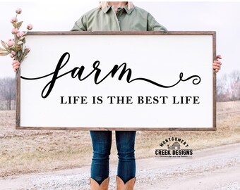 Farm Life Is The Best Life SVG, boerderij gesneden bestanden, boerderij svg, cricut, het leven is beter op de boerderij, gesneden bestanden, houten tekenbestanden, boerderij