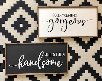 SVG files, Hello there handsome svg, Good Morning gorgeous, bathroom sign svg, master bath svg, png, dxf files, cutting file