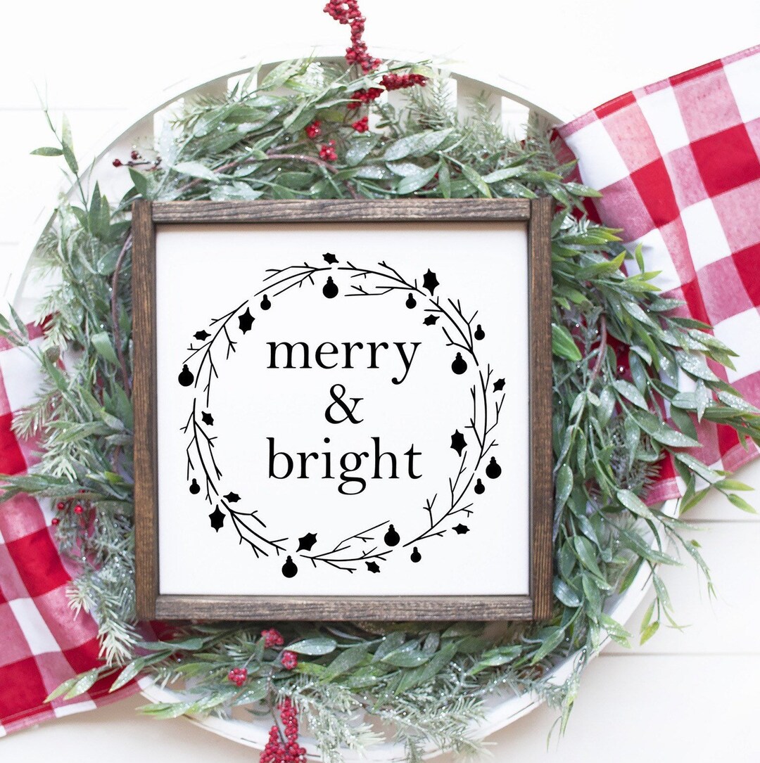 Merry and Bright SVG File - Christmas SVG File, Christmas SVG, Winter ...